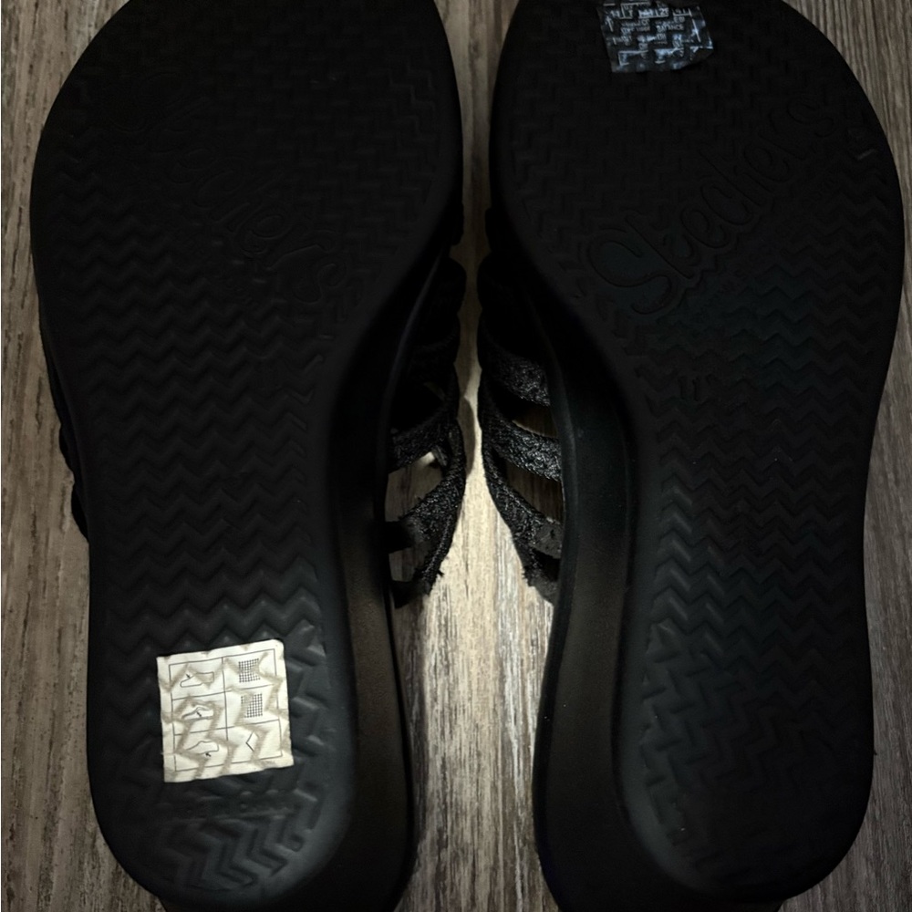 Skechers Black Sandals with Rhinestone Accent - Picture 5 of 5